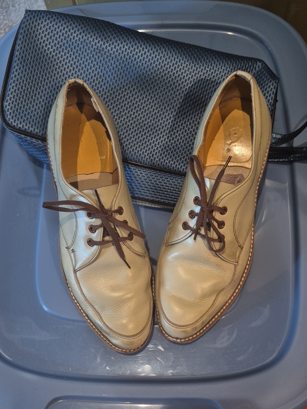 Men's Leather Lace-Up Bowling Shoes with Case